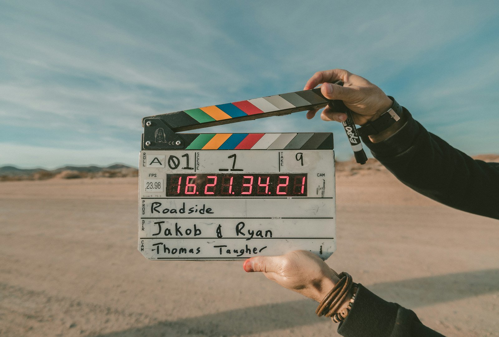 Film camera on a production set representing Vistra TV entertainment